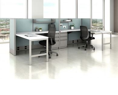 Picture of Two Person, L Shape Powered Desk Workstation