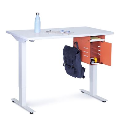 Picture of Pack of 5, 48"W Powered Height Adjustable Table with Storage Tray