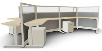 Picture of 6 Person Powered Height Adjustable Cubicle Workstation
