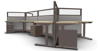 Picture of 6 Person Powered Height Adjustable Cubicle Workstation