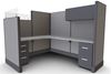 Picture of 72" Powered L Shape Cubicle Workstation with Storage