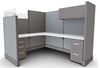 Picture of 72" Powered L Shape Cubicle Workstation with Storage