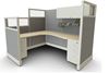 Picture of 72" Powered L Shape Cubicle Workstation with Storage