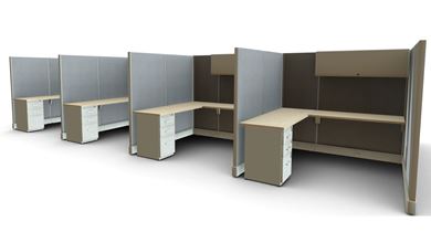 Picture of Cluster of 8 Person, L Shape Cube Workstation