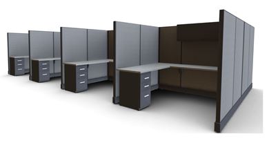 Picture of Cluster of 8 Person, L Shape Cube Workstation