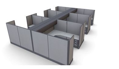 Picture of Cluster of 6 Person, Powered L Shape Cube Workstation