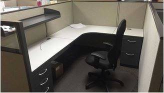 Picture of 72" Corner Curve L Shape Powered Cubicle Workstation