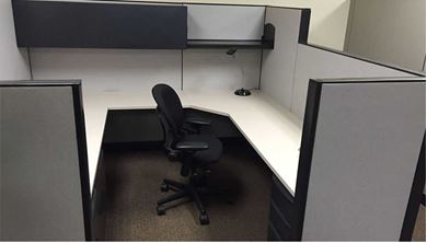 Picture of U Shape Powered Cubicle Desk Workstation
