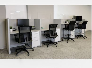 Picture of 8 Person Computer Cube Workstation, Standing Height