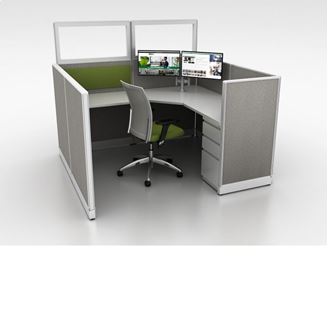 Picture of 72" Powered L Shape Cubicle Workstation