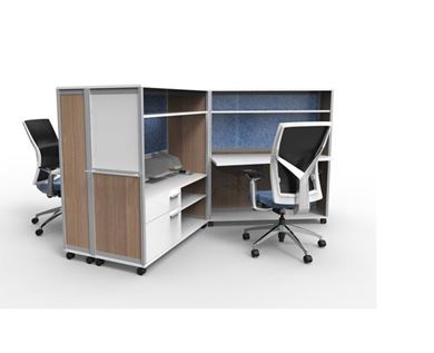 Picture of Set of 2, Mobile Fold-Able Computer Desk Cubicle Workstation
