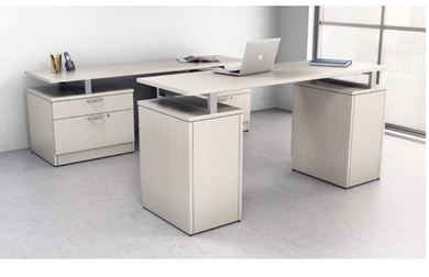 Picture of Contemporary Executive Main Desk with Kneespace Credenza