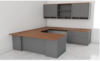 Picture of Executive U Shape Desk with Lateral and Wall Mount Storage