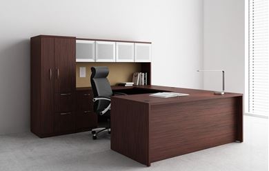 Picture of Executive U Shape Desk Workstation with Wardrobe Storage