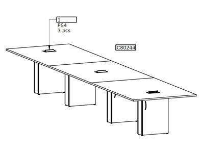 Picture of 18' Rectangular Conference Table with Power Module