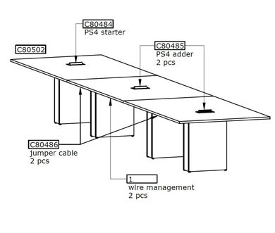 Picture of 20' Rectangular Conference Table with Power Module