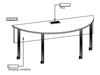 Picture of Pack of 5, Mobile Half Circular Table with Power Module
