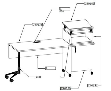 Picture of Set of 3, Mobile Instructor's Training Table Station
