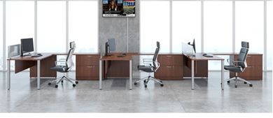 Picture of 3 Person, Contemporary L Shape Desk Workstation