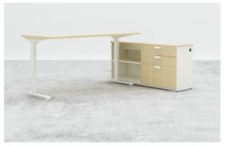 Picture of Powered Height Adjustable Table with Storage Credenza