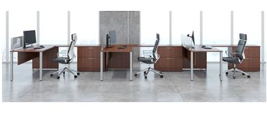 Picture of Pack of 3, Contemporary L Shape Desk Set