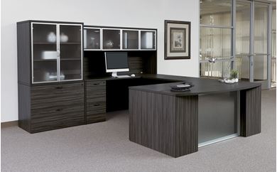 Picture of Executive Bow Front U Shape Desk Set with Lateral Storage