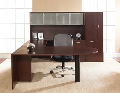 Picture of Peninsula U Shape Desk Workstation with Wardrobe Storage