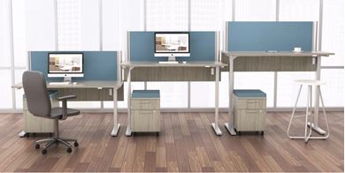 Picture of Pack of 3, 60W Powered Height Adjustable Table with Filing