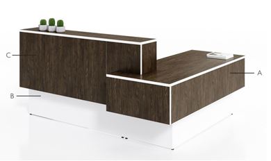 Picture of Custom, 72" Two Step Reception Desk Station