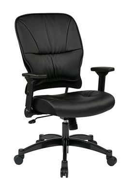 Picture of Thick padded black eco leather contour seat and back with built-in lumbar support