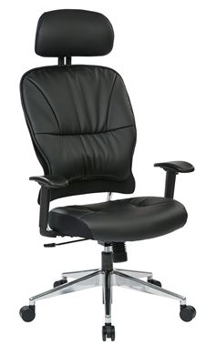 Picture of Pack Of 3, Black Bonded Leather Seat and Back Executive Chair with Adjustable Headrest,
