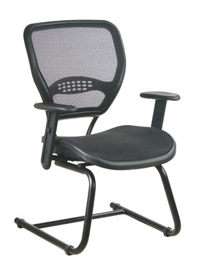 Picture of Pack Of 3, Air Grid® Seat and Back Visitor’s Chair with Adjustable Angled Arms and Sled Base.