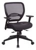 Picture of Pack Of 3, Air Grid® Back and Black Bonded Leather Seat Manager’s Chair with Adjustable Angled Arms.