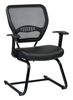 Picture of Pack Of 3, Air Grid® Back Visitor’s Chair with Bonded Leather Seat, Fixed Arms and Sled Base.