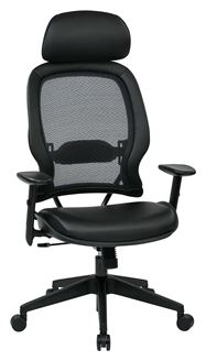 Picture of Pack Of 3, Air Grid® Back and Bonded Leather Seat Manager’s Chair with Adjustable Headrest, Adjustable Angled Arms.
