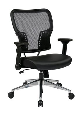 Picture of Pack Of 3, Air Grid® Back and Padded Bonded Leather Seat with 4-Way Adjustable Flip Arms.