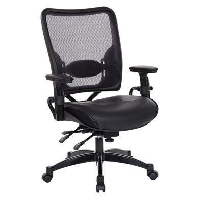 Picture of Pack Of 3, Dual Function Air Grid® Back and Leather Seat Manager’s Chair with Adjustable Arms.