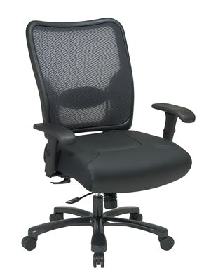 Picture of Pack Of 3, Dual Layer Air Grid® Back and Black Bonded Leather Seat Ergonomic Chair.
