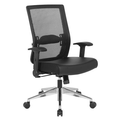 Picture of Pack Of 3, Black Matrix Back, Bonded Leather Seat, Height Adjustable, Flip Arms.