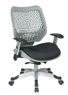 Picture of Pack Of 3, Self Adjusting Back and Raven Mesh Seat Manager’s Chair with Adjustable Arms.