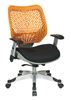 Picture of Pack Of 3, Self Adjusting Tang Back and Raven Mesh Seat Manager’s Chair with Adjustable Arms.