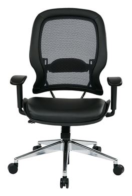 Picture of Pack Of 3, Back Chair with Black Bonded Leather Seat and Trim.