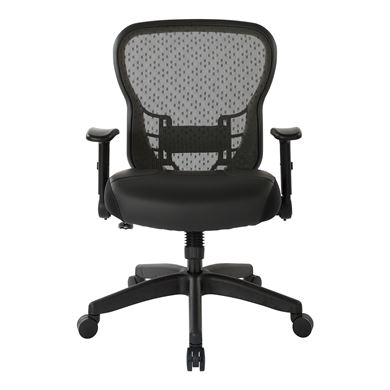 Picture of Pack Of 3, Mesh Back Chair with Memory Foam Bonded Leather Seat.