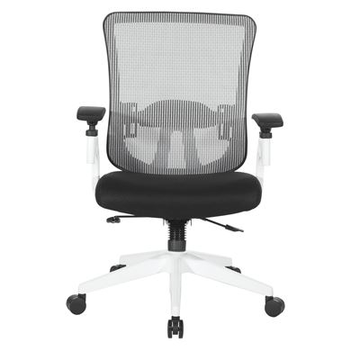 Picture of Pack Of 3, White Vertical Mesh Back Chair with Height Adjustable Lumbar Support.