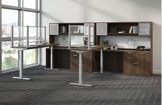 Picture of Set of 2, Powered Height Adjustable Station with Storage Suite