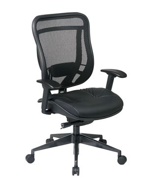 Picture of Pack Of 3, Breathable Mesh Back and Black Leather Seat Executive Chair.