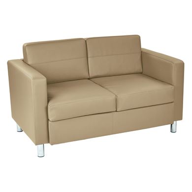 Picture of Pack Of 3, Custom Fabric Pacific Loveseat with Chrome Finish Legs.