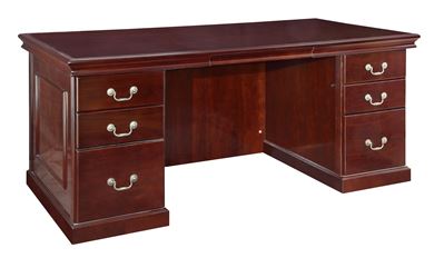 Picture of Traditional Veneer 72" Executive Double Pedestal Desk.