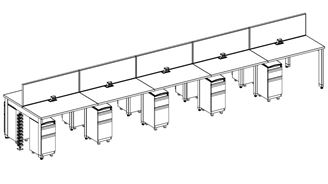 Picture of Cluster of 10 Person Powered Benching System