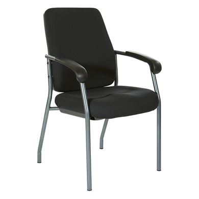 Picture of Pack Of 3, Padded Seat and Back Visitor’s Chairs with Titanium Finish Frame.